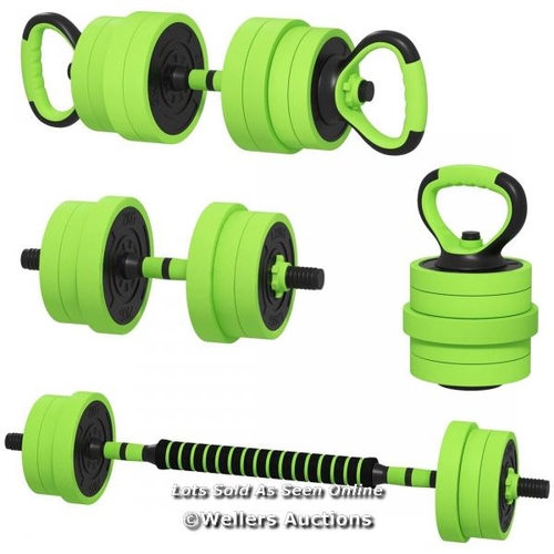 8332 - RRP: 169.99 - SPORTNOW WEIGHT DUMBBELLS SET, BARBELL, KETTLEBELL, PUSH UP STAND, 40KG / PLEASE NOTE ... 