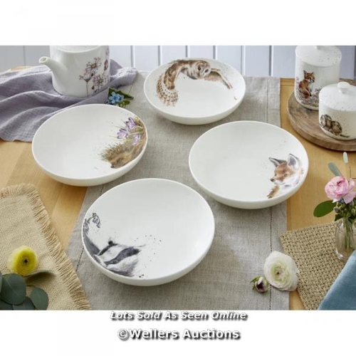 8537 - RRP: 52.55 - WRENDALE DESIGNS WRENDALE DESIGNSPASTA BOWL - SET OF  4  (BADGER, HEDGEHOG, FOX, OWL) /... 