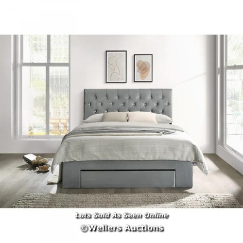 8620 - RRP: 233.99 - ROSDORF PARK DEBORAH UPHOLSTERED STORAGE BED / COLOUR: SILVER GREY, SIZE: KINGSIZE (5'... 