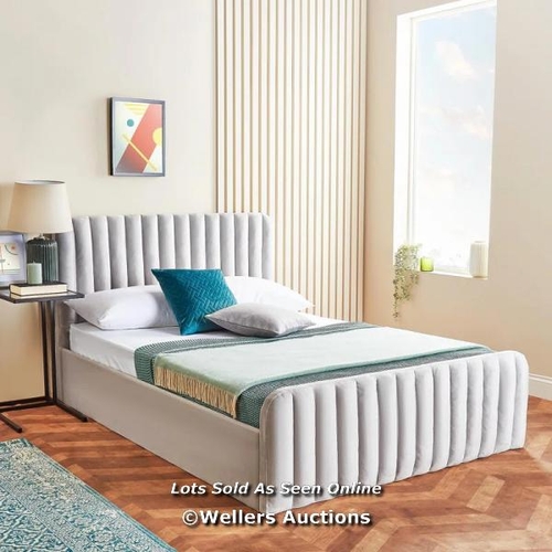 8681 - RRP: 296.99 - FAIRMONT PARK CRESPO UPHOLSTERED OTTOMAN BED / COLOUR: SILVER, SIZE: DOUBLE (4'6) / CO... 