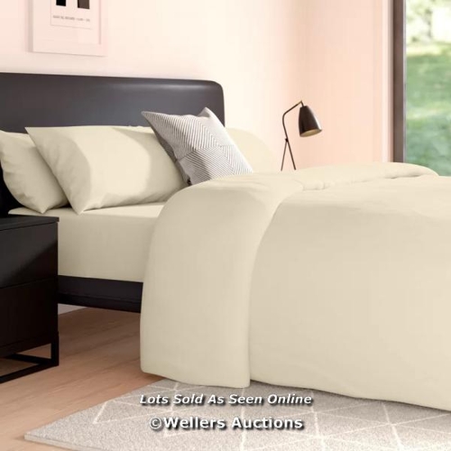 8710 - RRP: 15.99 - 17 STORIES KIMIA 144 TC DUVET COVER SET / COLOUR: CREAM, SIZE: KING DUVET COVER + 2 STA... 