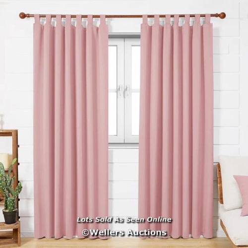 8730 - RRP: 27.99 - 17 STORIES POVEROMO POLYESTER BLACKOUT TAB TOP CURTAIN PAIR / PANEL SIZE: 55CM WIDTH X ... 