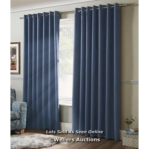 8731 - RRP: 28.99 -  BIGHAM BLACKOUT EYELET RING TOP CURTAINS / PANEL SIZE: 167 W X 137 D CM, CURTAIN COLOU... 