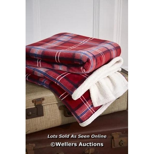 8732 - RRP: 28.99 - ALPEN HOME HERMANN CHECK SHERPA THROW / PLEASE NOTE - INTERNET STOCK IMAGE USED FOR ILL... 