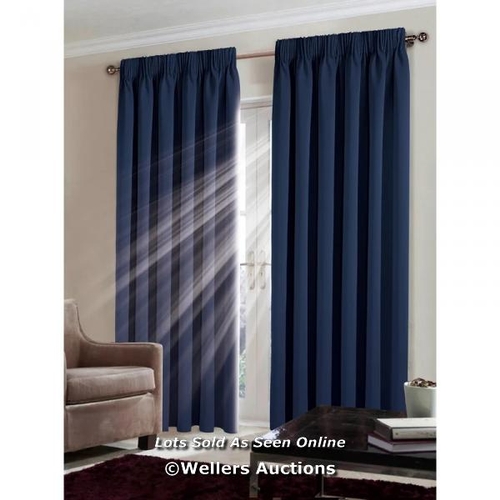 8748 - RRP: 36.99 - EBERN DESIGNS DESMARIAH PENCIL PLEAT BLACKOUT THERMAL CURTAINS / PANEL SIZE: WIDTH 168 ... 