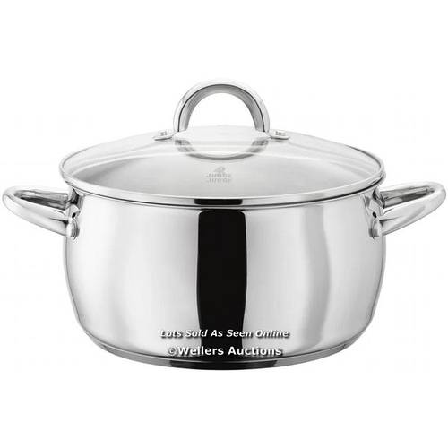 8756 - RRP: 49.8 - JUDGE JUDGE CLASSIC, STAINLESS STEEL 24CM CASSEROLE, 4.5L / PLEASE NOTE - INTERNET STOCK... 