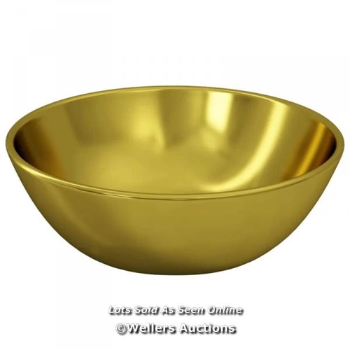 8766 - RRP: 68.99 - FAIRMONT PARK WEST KIRBY CERAMIC COUNTERTOP BASIN / FINISH: GOLD / PLEASE NOTE - INTERN... 