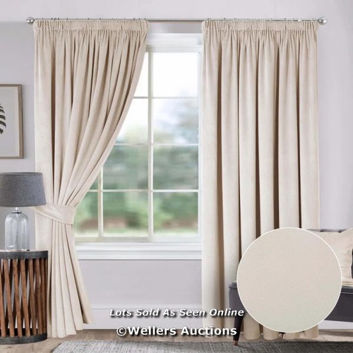 8535 - RRP: 48.99 - FAIRMONT PARK VELOUR FULLY LINED PENCIL PLEAT ROOM DARKENING CURTAINS / PANEL SIZE: 165... 