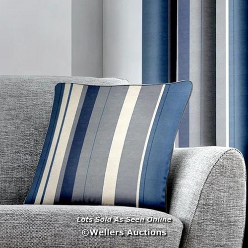 8689 - RRP: 5.09 - FUSION WHITWORTH STRIPE STRIPED 43CM CUSHION COVER / COLOUR: BLUE / PLEASE NOTE - INTERN... 