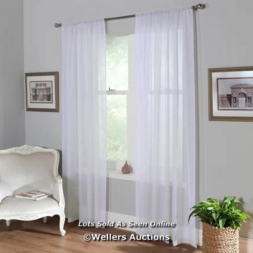 8701 - RRP: 12.99 - 17 STORIES ALAYJIAH SHEER SLOT TOP PANEL PAIR / CURTAIN COLOUR: WHITE, PANEL SIZE: 149C... 