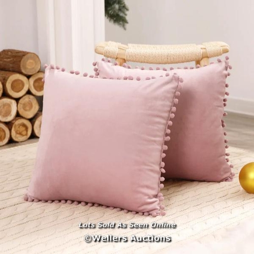 8711 - RRP: 15.99 - MERCER41 KNOWLES CRUSHED VELVET CUSHION COVER / COLOUR: LIGHT PINK, SIZE: 61CM H X 61CM... 