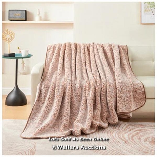 8724 - RRP: 22.99 - FAIRMONT PARK DULLES THROW BLANKET / COLOUR: MOCHA / PLEASE NOTE - INTERNET STOCK IMAGE... 