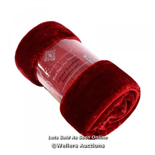 8697 - RRP: 10.99 -  MINK FAUX FUR BLANKET / COLOUR: BURGUNDY, SIZE: W150 X L200CM / PLEASE NOTE - INTERNET... 