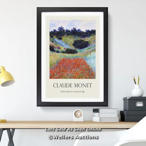 8738 - RRP: 32.99 - EAST URBAN HOME POPPY FIELD IN A VALLEY PRINT BY CLAUDE MONET - PICTURE FRAME PAINTING ... 