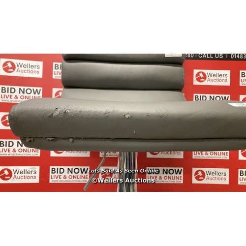 2255 - GREY GASLIFT BAR STOOL / SIGNS OF USE / BOLTS TO ATTACHED SEAT TO BASE ARE INCLUSES (SEE IMAGES) / P... 