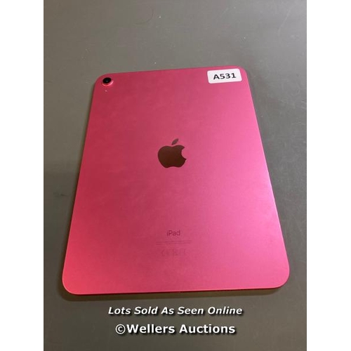 8008 - APPLE IPAD 10.9'' 10TH GEN (2022) / A2696 / 64GB / SERIAL: JPGQPH99VC / I-CLOUD (ACTIVATION) UNLOCKE... 