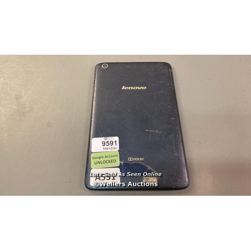 8057 - LENOVO IPAD/ GOOGLE UNLOCKED/ BLACK- SCREEN DAMAGED