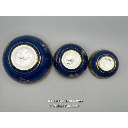 23 - Three Carlton Ware pagoda pattern bowls numbered 2728, largest 5cm high, 10cm diameter / AN4