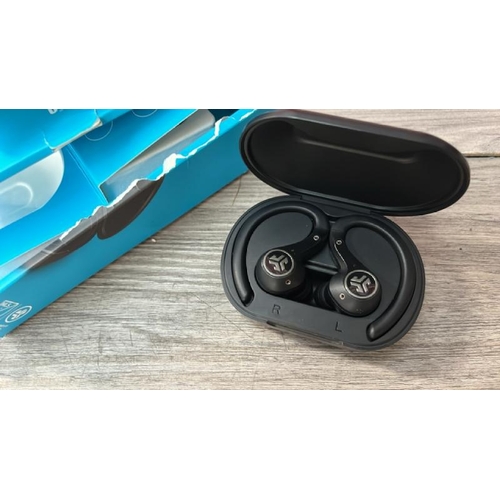 8065 - JLAB EPIC AIR SPORT ANC TRUE WIRELESS EARBUDS IN BLACK / POWERS UP, DOES NOT CONNECT TO BLUETOOTH / ... 