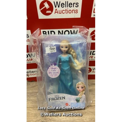 7051 - MATTEL DISNEY FROZEN SINGING ELSA DOLL, FROZEN ELSA IN SIGNATURE CLOTHING, POSEABLE DOLL WITH BUTTON... 