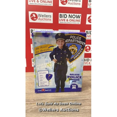 7059 - DRESS UP AMERICA POLICE COSTUME FOR BOYS - SHIRT, PANTS, HAT, BELT, WHISTLE, GUN HOLSTER, AND WALKIE... 