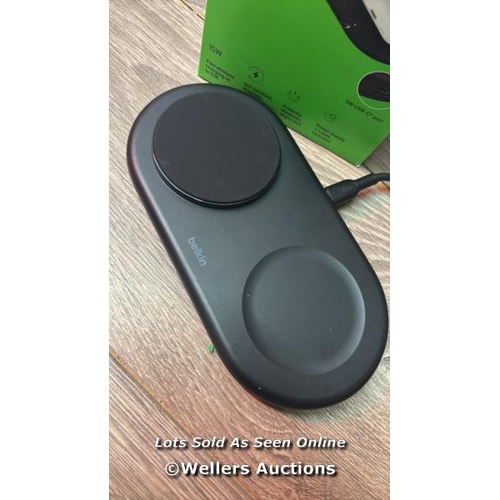 8070 - BELKIN 2-1 WIRELSS CHARGING PAD WITH USB-C PORT / POWERS UP / MINIMAL SIGNS OF USE / F18