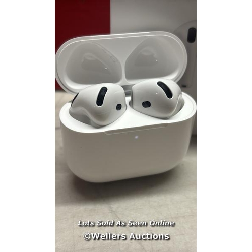 8075 - APPLE AIRPODS 4TH GEN / MXP63ZM/A / POWERS UP, APPEARS NEW OPEN BOX / F18