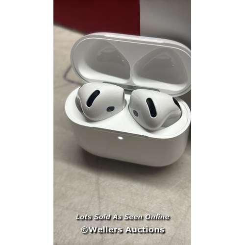 8075 - APPLE AIRPODS 4TH GEN / MXP63ZM/A / POWERS UP, APPEARS NEW OPEN BOX / F18