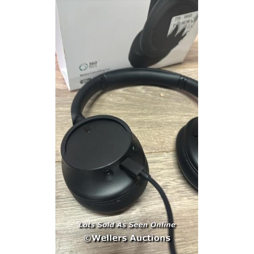 8076 - SONY WHCH720NB NOISE CANCELLING OVEREAR HEADPHONES / CONNECTS TO BT, PLAYS MUSIC / POWERS UP / MINIM... 