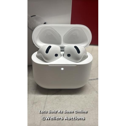 8081 - APPLE AIRPODS 4TH GEN / MXP63ZM/A / CONNECTS TO BT, PLAYS MUSIC / POWERS UP / MINIMAL SIGNS OF USE /... 