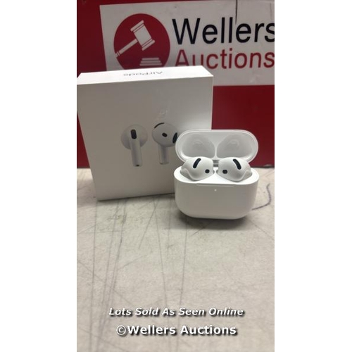 8082 - APPLE AIRPODS 4TH GEN / MXP63ZM/A / CONNECTS TO BT, PLAYS MUSIC / POWERS UP / MINIMAL SIGNS OF USE /... 