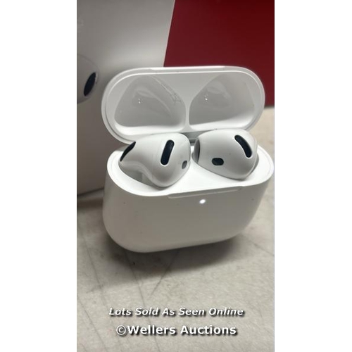 8082 - APPLE AIRPODS 4TH GEN / MXP63ZM/A / CONNECTS TO BT, PLAYS MUSIC / POWERS UP / MINIMAL SIGNS OF USE /... 