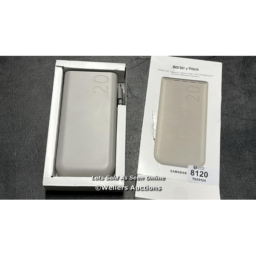 8120 - SAMSUNG GALAXY OFFICIAL 20,000 MAH BATTERY PACK (45W SUPER FAST CHARGING 2.0) / APPEARS NEW / G29