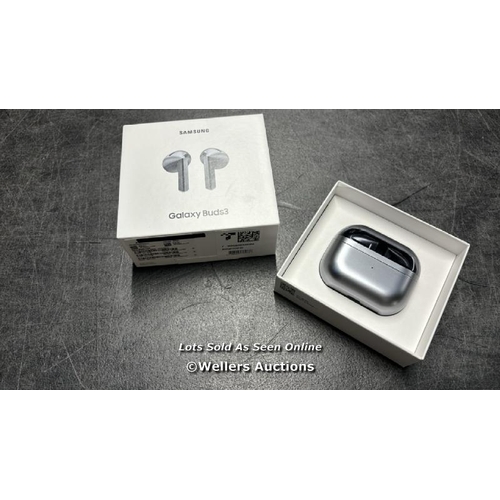 8127 - SAMSUNG GALAXY BUDS3 GREY WITH GALAXY AI, WIRELESS EARBUDS, NOISE CANCELLING, BLUETOOTH, 360 AUDIO, ... 