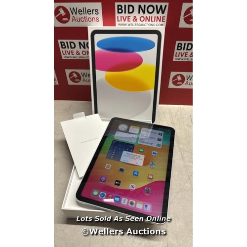 8181 - APPLE IPAD 10TH GEN, 10.9 INCH, WIFI,  MCM84NF/A / APPEARS NEW OPEN BOX, IN VERY GOOD COSMETIC CONDI... 