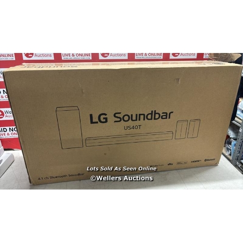 8186 - LG 4.1 CHANNEL SOUNDBAR AND WIRELESS SUBWOOFER WITH BLUETOOTH US40TR / NEW AND SEALED