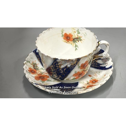 52 - Assorted cups and saucers including Staffordshire bone china, Ainsley, Foley China, Minton, Copenhag... 