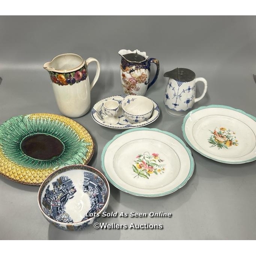 54 - Assorted ceramics including Frank Beardmore & Co Fenton bowl, Furnivals pie dish, sugar bowl, egg cu... 