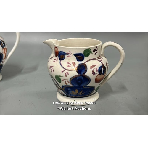 59 - Gaudy ceramics including Welsh Oyster pattern jug / AN10