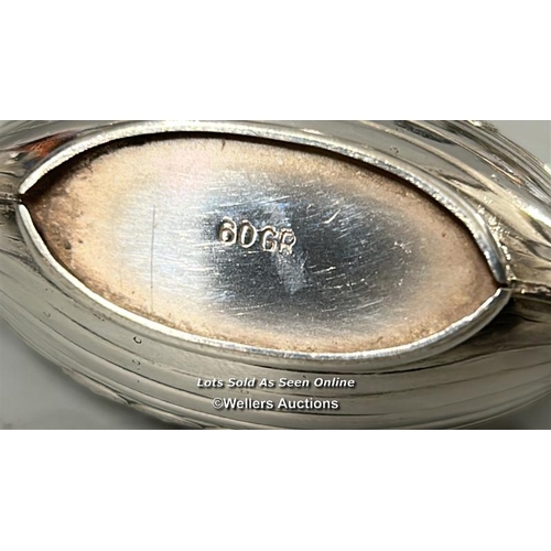 62 - Silver sauce pot stamped 980 and sterling hallmarked silver spoon with assorted EPNS ware including ... 