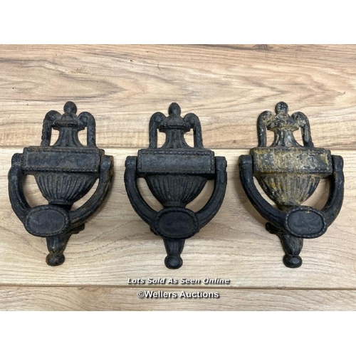 337 - X3 large decorative iron door knockers