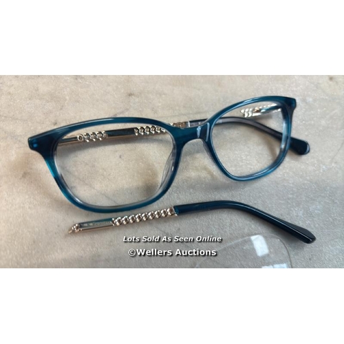 8005 - LK BENNETT LKB 066 03 TEAL PLASTIC 50X16 FRAMES / APPEARS EX-DISPLAY / DAMAGED ARM