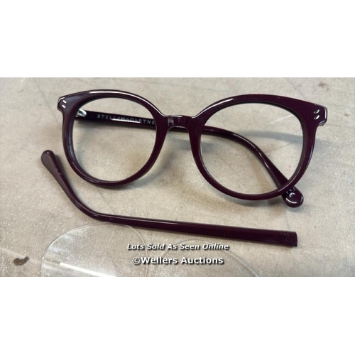 8008 - STELLA M SC0081O BURGUNDY PLASTIC FRAMES 49X20 / APPEARS EX-DISPLAY / DAMAGED ARM