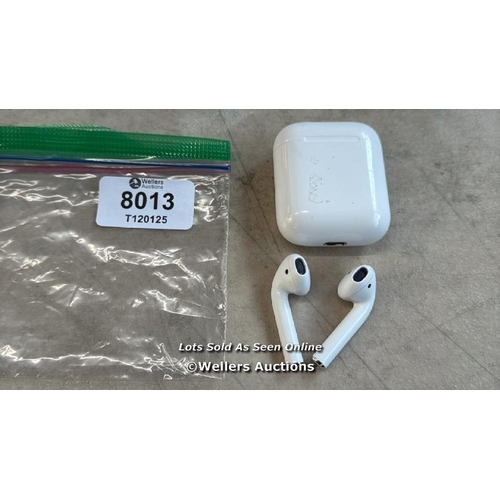 8013 - APPLE AIRPODS PRO / WITH CHARGING POD / MWP22ZM/A  / POWERS UP / CONNECTS TO BT / SIGNS OF USE / G4