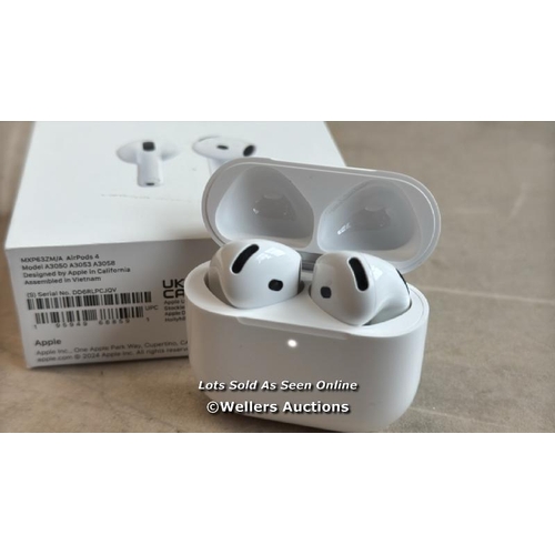 8031 - APPLE AIRPODS 4TH GEN / MXP63ZM/A / APPEAERS NEW IN OPEN BOX / POWERS UP / CONNECTS TO BT  / G4