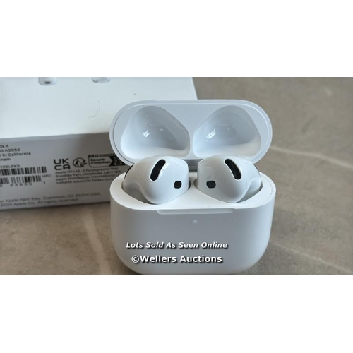 8039 - APPLE AIRPODS (4TH GENERATION) WITH ACTIVE NOISE CANCELLATION, MXP93ZM/A / APPEARS NEW IN OPEN BOX /... 