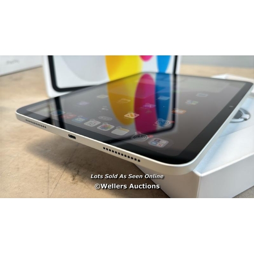 8067 - APPLE IPAD 10TH GEN, 10.9 INCH, WIFI, 256GB IN SILVER, MCMD4NF/A / APPEARS NEW OPEN BOX, IN VERY GOO... 