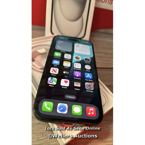 8080 - APPLE IPHONE 15 / 128GB / SIM FREE / BLACK / MTP03ZD/A / APPEARS NEW OPEN BOX, IN VERY GOOD COSMETIC... 