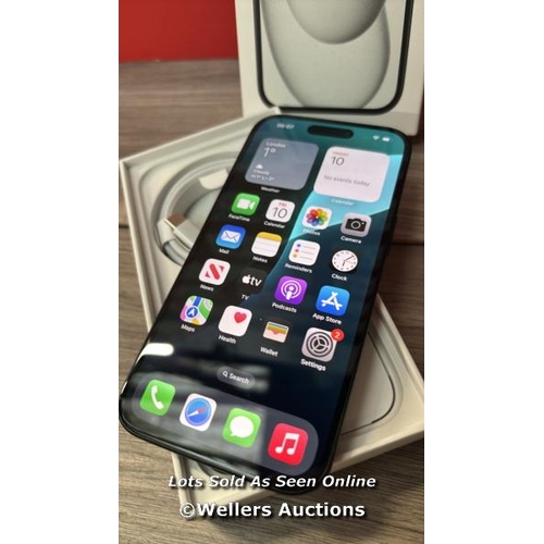 8080 - APPLE IPHONE 15 / 128GB / SIM FREE / BLACK / MTP03ZD/A / APPEARS NEW OPEN BOX, IN VERY GOOD COSMETIC... 