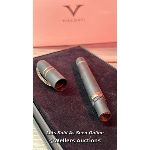 8138 - VISCONTI HOMO SAPIENS BRONZE OVER FOUNTAIN PEN 23CT ROSE GOLD NIB EXTRA FINE / RRP 629.99 / MISSING ... 